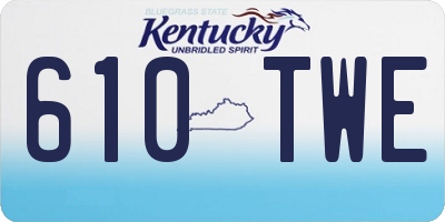 KY license plate 610TWE