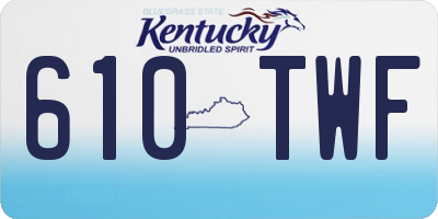 KY license plate 610TWF