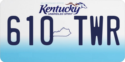 KY license plate 610TWR
