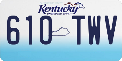 KY license plate 610TWV