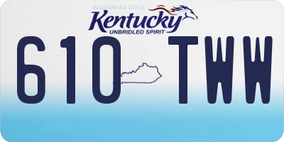 KY license plate 610TWW