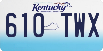 KY license plate 610TWX