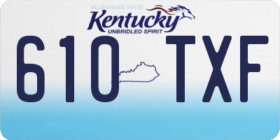 KY license plate 610TXF
