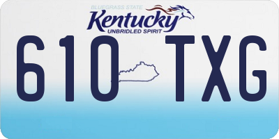 KY license plate 610TXG