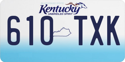 KY license plate 610TXK