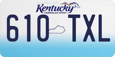 KY license plate 610TXL