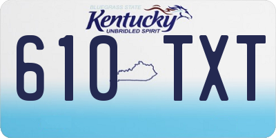 KY license plate 610TXT