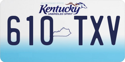 KY license plate 610TXV
