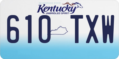 KY license plate 610TXW