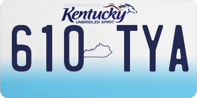 KY license plate 610TYA