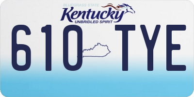 KY license plate 610TYE