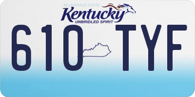 KY license plate 610TYF