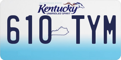 KY license plate 610TYM