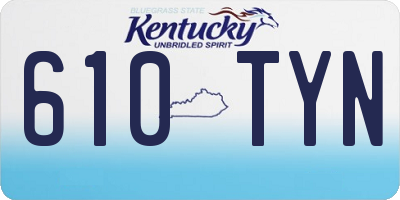 KY license plate 610TYN