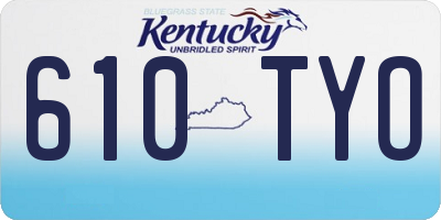 KY license plate 610TYO
