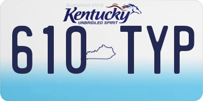 KY license plate 610TYP