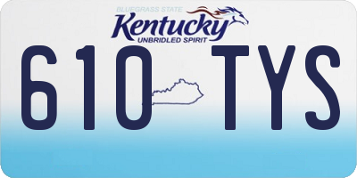 KY license plate 610TYS