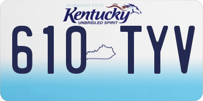 KY license plate 610TYV