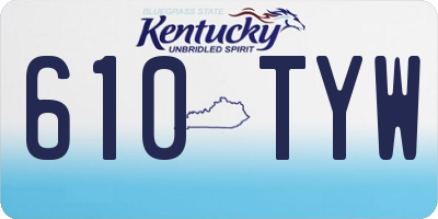 KY license plate 610TYW