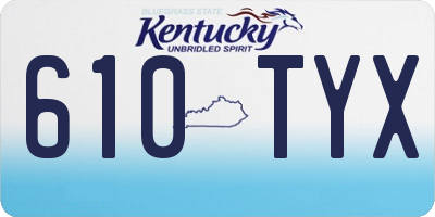 KY license plate 610TYX