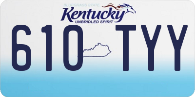 KY license plate 610TYY