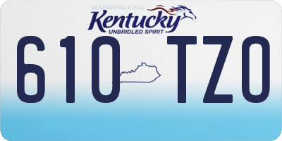 KY license plate 610TZO