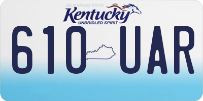 KY license plate 610UAR