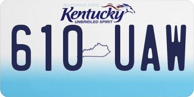 KY license plate 610UAW
