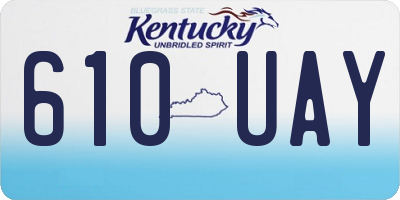KY license plate 610UAY