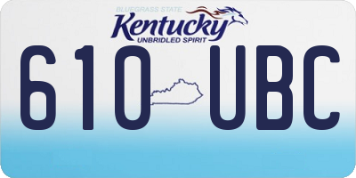 KY license plate 610UBC