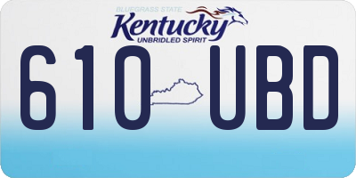 KY license plate 610UBD