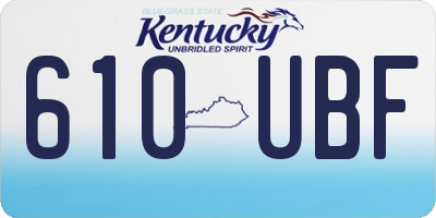 KY license plate 610UBF