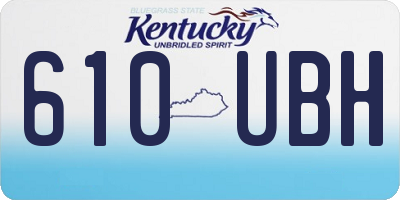 KY license plate 610UBH