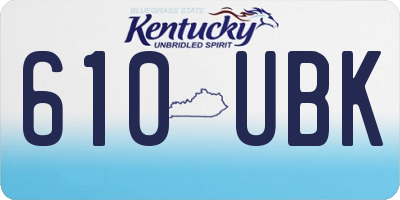 KY license plate 610UBK