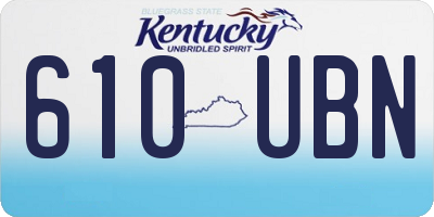 KY license plate 610UBN