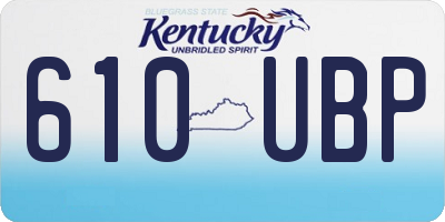 KY license plate 610UBP