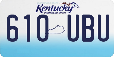 KY license plate 610UBU