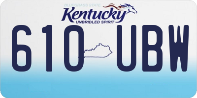 KY license plate 610UBW