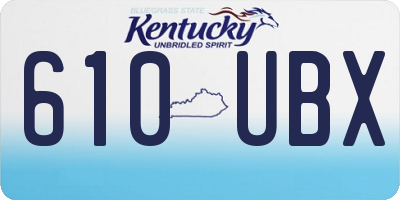 KY license plate 610UBX