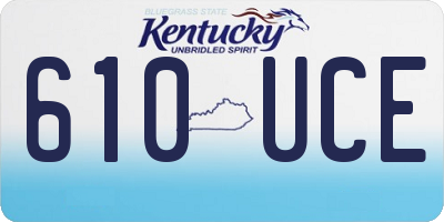 KY license plate 610UCE