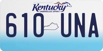 KY license plate 610UNA
