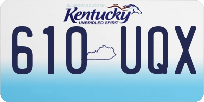 KY license plate 610UQX