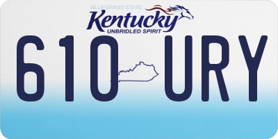 KY license plate 610URY