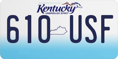 KY license plate 610USF