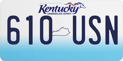 KY license plate 610USN