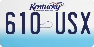 KY license plate 610USX