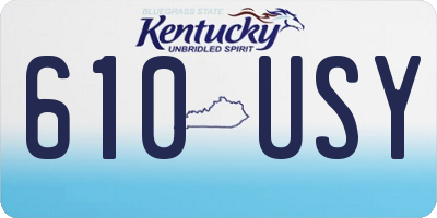 KY license plate 610USY