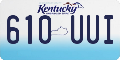 KY license plate 610UUI