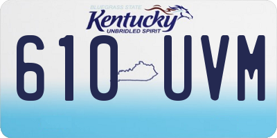 KY license plate 610UVM