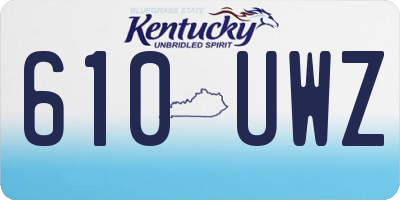 KY license plate 610UWZ